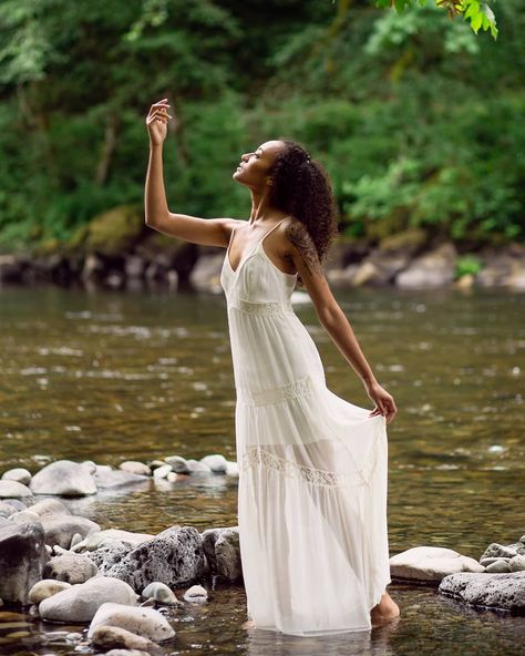 Malina Rose Photography, river photos, river photoshoot, portrait photography, feminine portrait, female portrait, vintage dress, vintage style Faerie Photoshoot, River Photoshoot Ideas, Creek Pics, River Portrait, Waterfall Shoot, River Shoot, Creek Photoshoot, River Photoshoot, Pre Debut Photoshoot