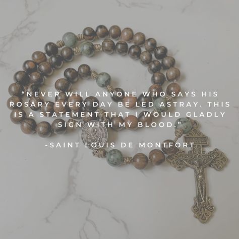 Looking for some encouragement or inspiration about praying the rosary? There are so many beautiful and powerful quotes from the saints about what the rosary means to them. Here are a few of my favorites! Do you have a favorite quote about the rosary? Share it below! Do you need a new rosary? All of my handmade rosaries are 25% off for the next two days! ❤️ #catholicquote #catholicquotes #rosary #praytherosary #rosarybeads #holyrosary #catholicprayer #catholicprayers #praytherosaryeveryd... St Louis De Montfort, Saying The Rosary, Praying The Rosary, Holy Rosary, The Saints, The Rosary, Catholic Quotes, Catholic Prayers, Rosary Beads