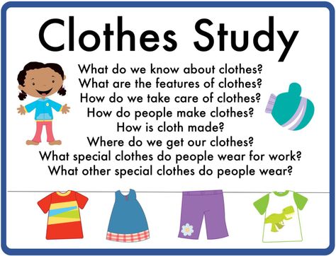 Clothes Study Creative Curriculum, Preschool Clothes, Clothes Study, Clothing Study, Creative Curriculum Preschool, Clothing Themes, Cc Clothes, Preschool Projects, Creative Curriculum