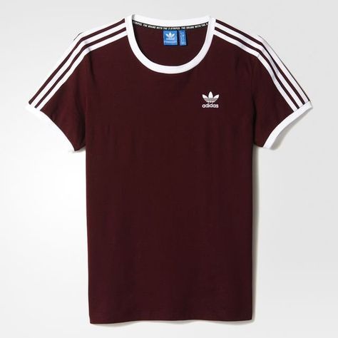 adidas 3-Stripes Tee - Brown | adidas US ($30) ❤ liked on Polyvore featuring tops, t-shirts, adidas t shirt, adidas top, stripe tee, brown tee and striped tee Outfit With T Shirt, Addidas Shirts, Adidas Nails, Adidas Clothes, Adidas Clothing, Brown Adidas, Brown Tee, Adidas Original, Shoe Women