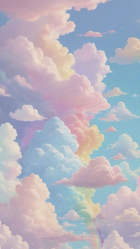 Pastel Colours Aesthetic Wallpaper, Pink And Blue Clouds Wallpaper, Pink Blue Clouds Aesthetic, Kawaii Cloud Wallpaper, Soft Rainbow Aesthetic Wallpaper, Colourful Sky Aesthetic, Pastel Pokemon Wallpaper, Pastel Asthetics Wallpaper, Pink And Blue Pastel Aesthetic