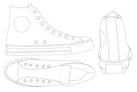 Converse Template, Zapatillas All Star, Converse Design, Shoe Template, Vans Original, Star Template, All Star Shoes, Shoes Drawing, All Stars Converse