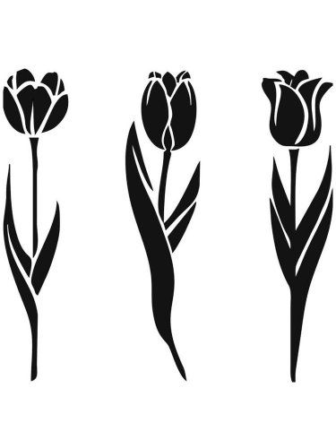 Free printable Tulip stencils and templates Flower Stencils Printables Free, Flower Stencils Printables, Tulip Stencil, Textile Drawing, Interior Crafts, Tulip Silhouette, Floral Stencils, Printable Stencil, Stencil Patterns Templates