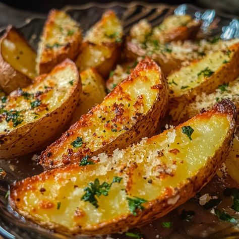 Baked Garlic Parmesan Potato Wedges Introduction Baked Garlic Parmesan Potato Wedges are a delicious and healthy snack or side dish. With crispy edges and a cheesy flavor, these wedges are easy to make and perfect for sharing with family and friends. Why Make This Recipe These potato wedges are simple to prepare and packed with Best Baked Potato Wedges, Rosemary Potato Wedges, Wedge Potatoes Recipes Oven Baked, Air Fry Potato Wedges, Oven Potato Wedges, Cheesy Potato Wedges, Baked Garlic Parmesan Potato Wedges, Garlic Baked Potatoes, Garlic Parmesan Potato Wedges