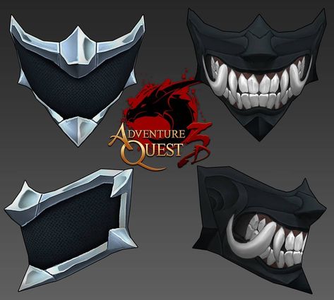 Ninja masks!!! #aq3d #gameart #ninja #shop #thyton #artistsoninstagram #games #gamedev Ninja Mask Drawing, Ninja Mask Design, Anime Mask Design, Mask Concept Art, Ninja Armor, Armadura Ninja, Anime Mask, Cool Mask, Red Hood Comic