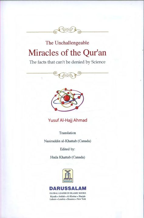 [PDF] The Unchallengeable Miracles of the Quran : Yusuf Al-Hajj Ahmad, Nasiruddin al-Khattab & Huda Khattab (رحمهم الله) : Free Download, Borrow, and Streaming : Internet Archive Miracles Of Quran, Scientific Facts, Quran Pdf, Islamic Books, The Quran, Free Pdf Books, Page Number, Pdf Books, Internet Archive