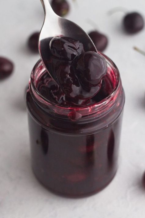 This easy homemade cherry sauce recipe uses fresh sweet cherries for a simple, not-too-sweet cherry sauce that's perfect for topping ice cream, cheesecake, and so much more! Homemade Cherry Sauce, Cherry Sauce Recipe, Ice Cream Cheesecake, Buttermilk Scones, Cherry Topping, Cherry Sauce, Fry Chicken, Cream Cheesecake, Homemade Recipes Dessert