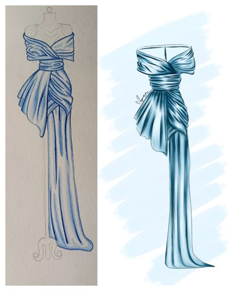 2020 _ 2024 "Then vs Now: From Sketch to Digital ✨🖌️ It's amazing to see how much progress can be made with passion, practice, and creativity! Which style do you love more? Let me know in the comments! 💙👗 #FashionIllustration #BeforeAndAfter #DigitalFashion #ProgressJourney" Would you like any adjustments? A Level Fashion Sketchbook, Textile Design Sketchbook, Drape Fashion, Ballpoint Drawing, Fashion Illustration Template, Fashion Coloring Book, Gender Bend, Fashion Illustration Tutorial, Illustration Tutorial