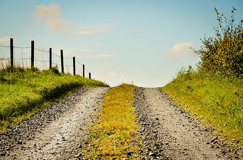 The last time she had seen a road with grass growing down the middle she was on a family vacation in Ireland. They hadn't stayed in Dublin like most tourists do, but in a little cottage in a little village. The memories came flooding back, but she quickly pushed them away. She wasn't here to remember the past, quite the opposite. She was here to begin again as a new person. She was no longer the little girl on a family vacation, but a young women traveling to find herself. I Hope One Day, Country Woman, Road Painting, Country Roads Take Me Home, Country Boy, Gravel Road, Dirt Road, Back Road, Scenic Routes