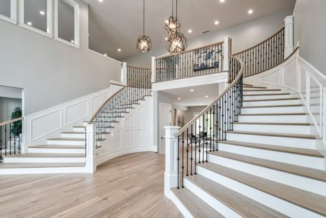 Luxury Staircase, Architecture Renovation, Double Staircase, House Staircase, Dream Life House, Home Stairs Design, Dream House Ideas, Dream House Rooms, House Stairs