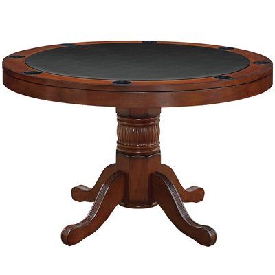 Round Poker Table, Gaming Table, English Tudor, Wood Pedestal, Game Table, Wood Table Top, Room Color, Solid Wood Table, Table Dining