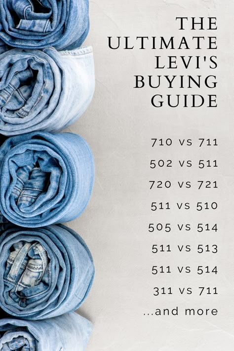 Confused about the difference between the Levi's Wedgie and Levi's 501? Levi's 710 and Levi's 711? Levi's 502 vs 511?   The research team at Fit First has measured every jean to create the ultimate comparison guide.  Find your favorite jeans by reading our article!  #levis #levis501 #levisjeans #levis720 #jeans #denimjeans #data #analytics