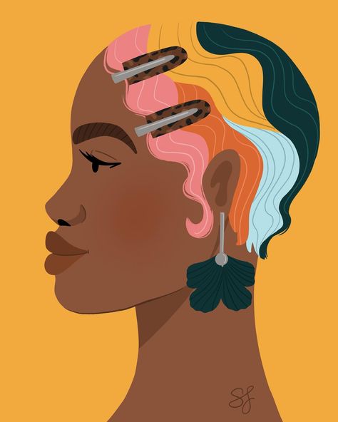 Finger waves. Didn’t get to post yesterday, my favorite this to draw is the hairstyles so this challenge is perfect for me. @bydissirama #bhmblackhair #illustration #digitalart #blackhair #fingerwaves #blackart #homedecor #nycartist #artlicensing #artistoninstagram #colorful #blackhistorymonth #procreate #sjohnsondesigns Black Hair Illustration, Girl Boss Print, Hair Illustration, Nyc Artist, Finger Waves, Cartoon Black, Art Licensing, Black Art, To Draw