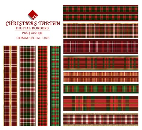 Washi Tape Scrapbook, Tape Scrapbook, Christmas Borders, Memo Pad Design, Christmas Scrapbook Layouts, Christmas Tartan, Christmas Digital Paper, Scrapbooking Freebies, Border Clipart