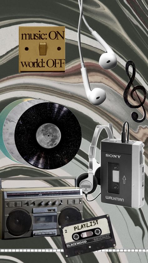 Vintage Walkman Aesthetic, Walkman Aesthetic, Music Aesthetic Vintage, Retro Walkman, 80's Aesthetic, Brand Wallpaper, Aesthetic Ig, 80s Aesthetic, Music Aesthetic