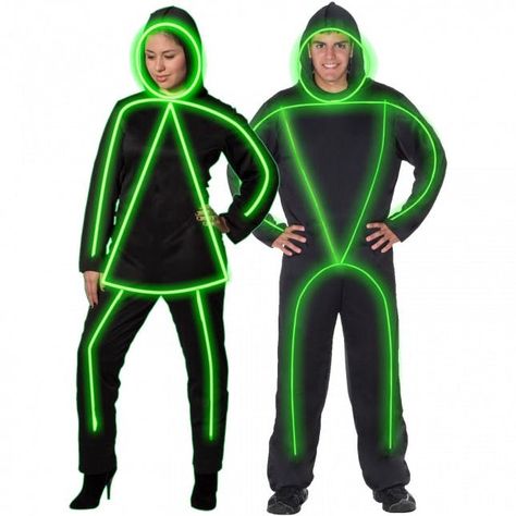 30 High Tech Halloween Costumes to Buy or DIY via Brit   Co Futuristic Halloween Costume, Glow Stick Costume, Futuristic Halloween, Stick Costume, Stick Figure Costume, Minnie Costume, Futuristic Costume, Clown Costumes, Halloween Costumes Diy Couples