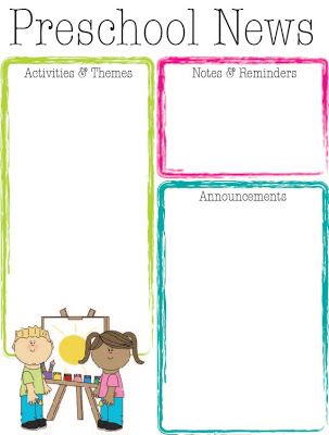 Preschool Bright Color Newsletter | The Crafty Teacher Preschool Newsletter Templates, Newsletter Template Free, Preschool Newsletter, Daycare Forms, Prek Classroom, Classroom Newsletter, Preschool Class, Newsletter Template, Parent Communication