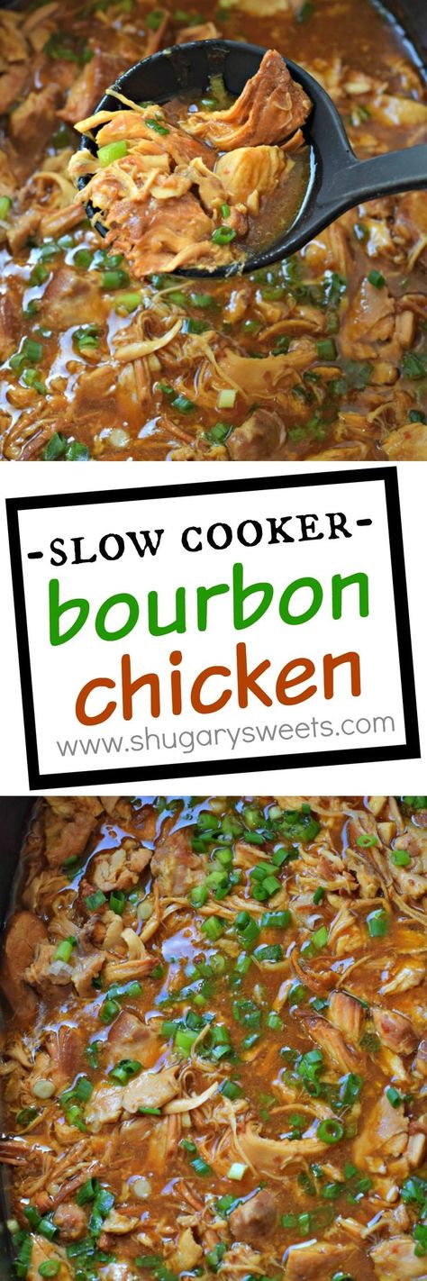 This Slow Cooker Bourbon Chicken recipe has a sweet, tangy glaze and must be put on your dinner menu soon! Slow Cooker Bourbon Chicken, Bourbon Chicken Recipe, The Magical Slow Cooker, Bourbon Chicken, Sauce For Chicken, Chicken Slow Cooker Recipes, Crockpot Meals, Crock Pot Cooking, Slow Cooking