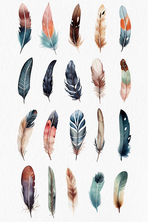 Watercolour Feathers, Animal Fairy, Murmuration Art, Feather Watercolor, Leaves Sketch, Painted Feathers, Feather Illustration, Feather Drawing, Cute Horse Pictures