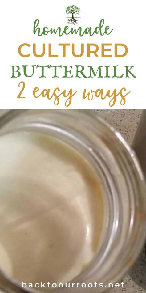 Make Homemade Cultured Buttermilk {2 Easy Ways} Cultured Buttermilk Recipes, Clotted Cream Recipes, Make Your Own Buttermilk, Powdered Buttermilk, Homemade Yogurt Recipes, Baking Mix Recipes, Cooking Items, Cultured Buttermilk, Homemade Sour Cream