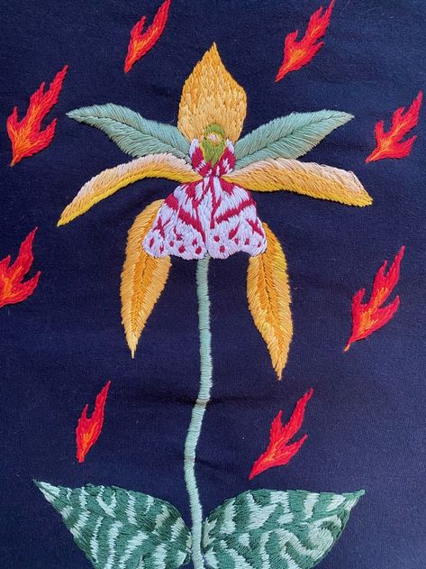 Orchid Embroidery, Tessa Perlow, Latest Dress Design, Folk Embroidery, Fun Hobbies, Embroidered Clothes, Embroidery Inspiration, Embroidery Projects, Fabric Art