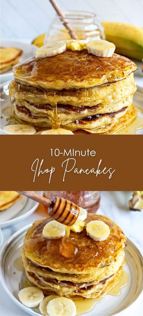 10-Minute Ihop Pancakes Airfryer Pancakes, Ihop Recipes, Ihop Pancake Recipe, Light Pancakes, Quick Pancake Recipe, I Hop Pancake Recipe, Ihop Pancakes, Easy Pancake Recipe, Easy Homemade Pancakes