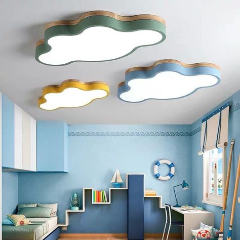 Modern Creative Acrylic LED Lights Cloud Shape Ceiling Light For Kids Bedroom Kindergarten Cloud Ceiling, Flushmount Ceiling Lights, Cloud Shapes, Bedroom Ceiling Light, Modern Art Deco, Lighting Guide, Led Flush Mount, Flush Ceiling Lights, Bedroom Lighting