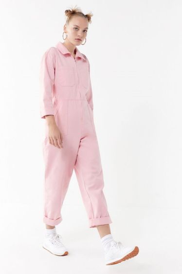 urban outfitters utility cargo womens jumpsuit pink long sleeve Pink Utility Jumpsuit, Utility Jumpsuit, Boiler Suit, Pink Jumpsuit, Feel Younger, Spring Wardrobe, Outfits Casuales, White Sneakers, Tulum