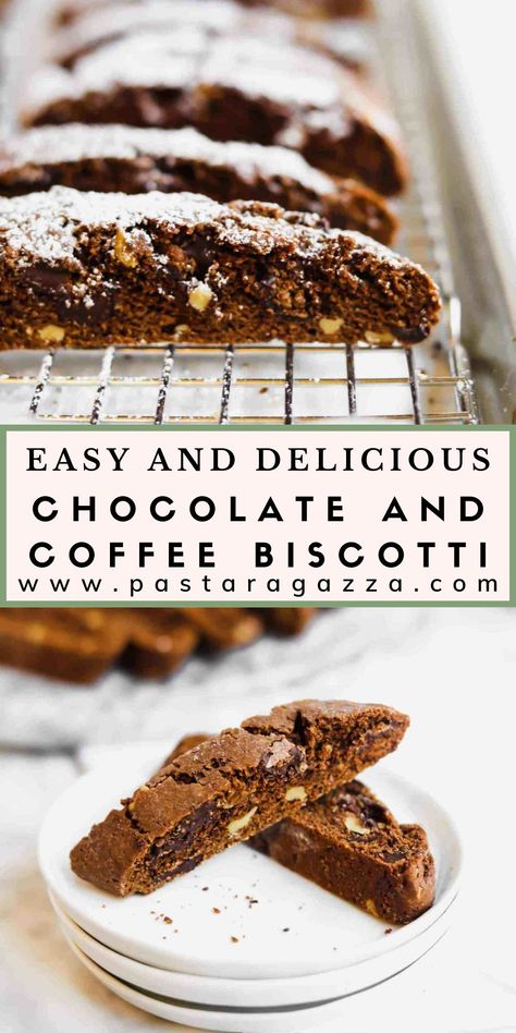 Mocha Biscotti, Coffee Biscotti, Best Biscotti Recipe, Chocolate Biscotti Recipe, Easy Biscotti Recipe, Almond Biscotti Recipe, Chocolate Biscotti, Biscotti Recipes, Italian Cookie Recipes