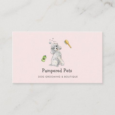 Cute Dog Grooming, Grooming Business Cards, Grooming Business Ideas, Boutique Business Cards, Illustration Business Cards, Pet Sitting Business, Animal Clinic, Grooming Business, Beauty Business Cards