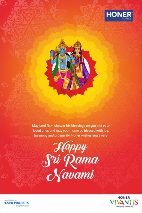 May Lord Ram shower his blessings on you and your loved ones and may your home be blessed with joy, harmony and prosperity. Honer Homes Wishes You a Very Happy Sri Rama Navami #Festival #RamNavami #SriRamNavami #SriRamaNavami #Honer #HonerHomes #HonerVivantis Sriramanavami Photos, Sri Rama Navami Wishes, Happy Sri Rama Navami, Happy Onam Images, Onam Images, Sri Rama Navami, Rama Navami, God Pics, Lord Ram