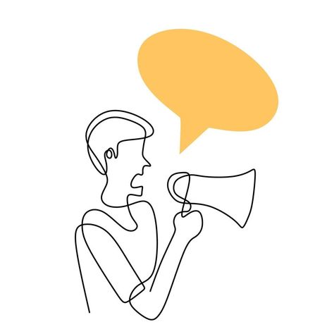 Free Speech Illustration, Character Male, Illustrator Design Tutorial, Illustrator Design, Speech Bubble, Business Intelligence, Public Speaking, Free Speech, Loudspeaker