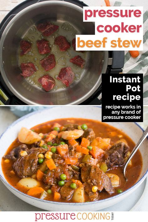 Quick And Easy Beef Stew Recipe, Pressure Cook Beef Stew, Pressure Cooker Stew, Power Cooker Recipes, Pressure Cooker Beef Stew, Instant Pot Beef Stew Recipe, Pressure Cooker Beef, Beef Stew Meat Recipes, Stew Crockpot