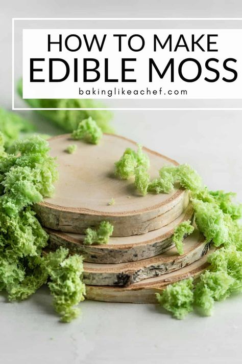 Edible Dirt For Cakes, Dirt Cake Decorating Ideas, Edible Rocks For Cake, Grass Cake Decoration, Woodland Mushroom Cake, Cake Moss Recipe, Woodland Cake Decorations, Nature Inspired Birthday Cake, Cake Moss Tutorial