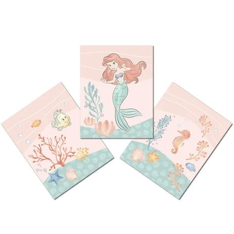 Bedtime Originals Disney Baby The Little Mermaid 3-Piece Unframed Wall Art - Walmart.com Ariel Nursery, Little Mermaid Nursery, Little Mermaid Room, Lambs & Ivy, Mermaid Nursery, Baby Crib Bedding Sets, Mermaid Room, Baby Crib Bedding, Dinosaur Plush