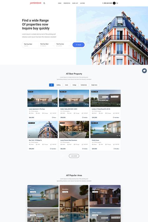 Javo Home is a WordPress theme designed for real estate and property websites. It offers a range of features and design elements to showcase properties, facilitate property searches, and provide a seamless user experience for visitors. Real Estate Website Design, Real Estate Property, Wordpress Theme Design, Real Estate Houses, Wordpress Themes, Property Search, User Experience, Estate Homes, For Real