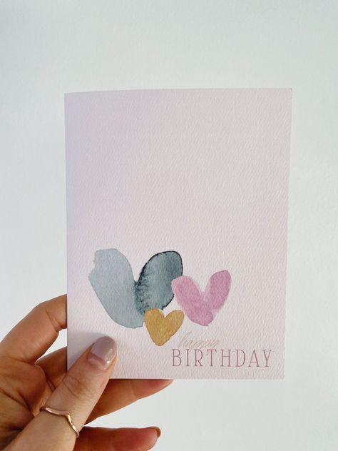 Watercolour Cards Ideas Simple, Watercolor Greeting Cards Handmade, Homemade Watercolor Cards, Handmade Watercolor Cards, Cute Homemade Birthday Cards, Homemade Thank You Cards, Watercolor Thank You Cards, Watercolor Cards Ideas Simple, Simple Watercolor Cards