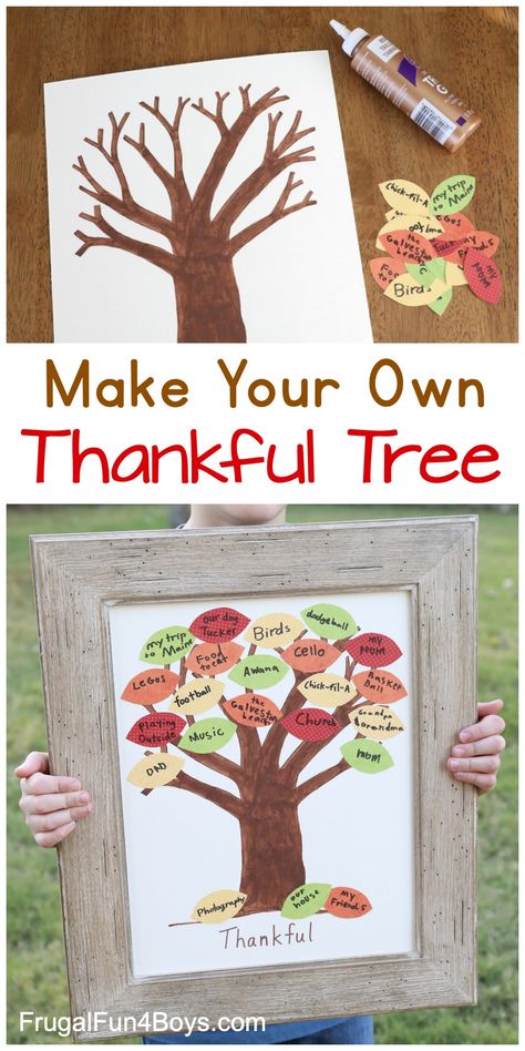 Make a Simple and Beautiful Thankful Tree - Frugal Fun For Boys and Girls Thanksgiving Kids Art, Thankful Projects For Kids, Thanksgiving Projects For Kids, Thanksgiving Fun For Kids, Thanksgiving Trees, Thanksgiving Ideas For Kids, Harvest Crafts For Kids, Thankful November, Thankful Tree Craft