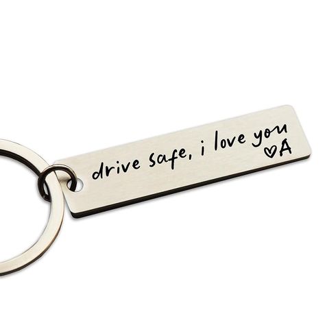 Amazon.com: HubbgDesign Key Chain Drive Safe I Love You Engraved Initial Personalized Gift for Husband Boyfriend Stainless Steel Keychain Gift Car Accessories New Drive Gift Brother Valentine's Gifts : Handmade Products Bf Keychain Gift Ideas, Car Related Birthday Gifts, A Gift For My Boyfriend, Boyfriend Gifts One Year, Best Gifts For Boyfriends Birthdays For Him, Bf Christmas Gifts Ideas, Car Related Gifts For Boyfriend, Gifts For Boyfriend Who Likes Cars, Keychain Gifts For Boyfriend