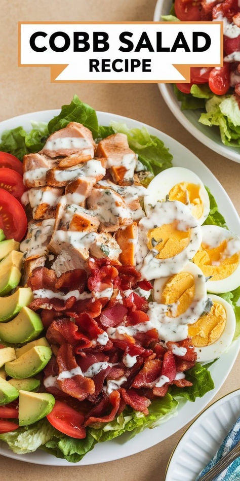 Savor the perfect balance of flavors in this Cobb Salad! Packed with protein and fresh veggies, it’s a hearty, satisfying salad perfect for lunch or dinner. Healthy Cooking Ideas, Cobb Salad Recipe, Satisfying Salads, Cabbage Salad, Fresh Veggies, Cooking Ideas, Healthy Cooking, Salad Recipe, Cobb Salad