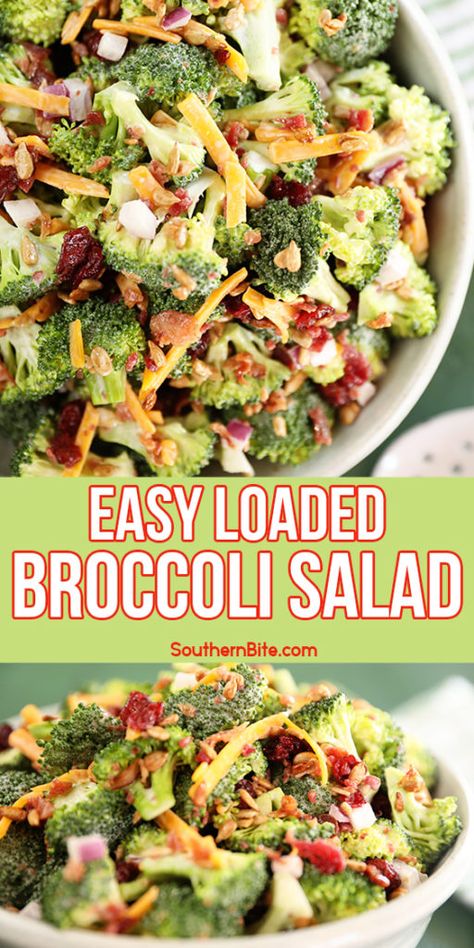 Broccoli Salad Recipe Easy, Broccoli Salad With Bacon, Easy Broccoli Salad, Easy Broccoli, Vegetable Salad Recipes, Broccoli Salad Recipe, Bacon And Cheese, Savory Salads, Cold Salad