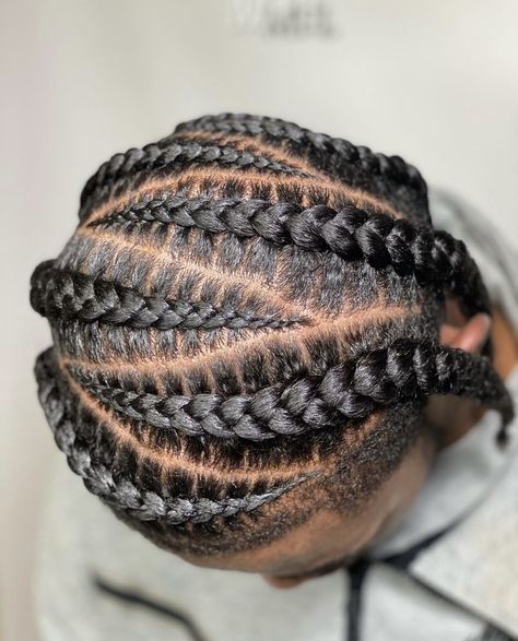 Braids Across Top Of Head, Side Plates Hairstyle, Side Braid Hairstyles Men, Long Hair Cornrows, Braids To The Side Men, Men Side Braids, Popsmoke Braids On Men, Side Braids Men, Freestyle Braids For Men