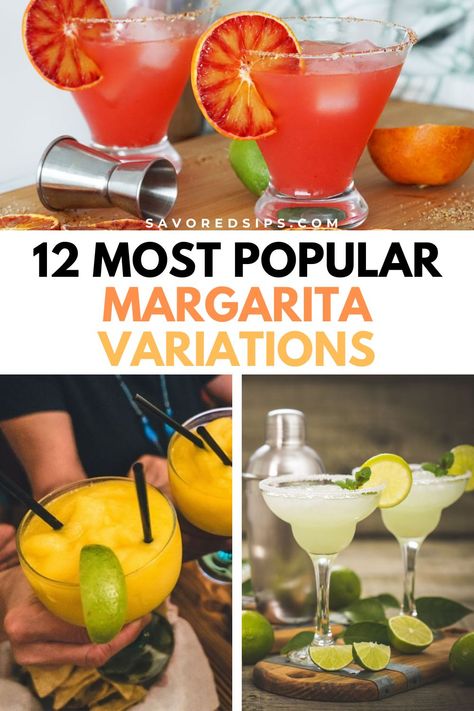 Discover 12 of the most popular Margarita variations that will suit any occasion and inspire your next spirited adventure. Blueberry Margarita, Cucumber Margarita, Mezcal Margarita, Coconut Margarita, Traditional Margarita, Blood Orange Margarita, Italian Drinks, Mezcal Cocktails, Jalapeno Margarita