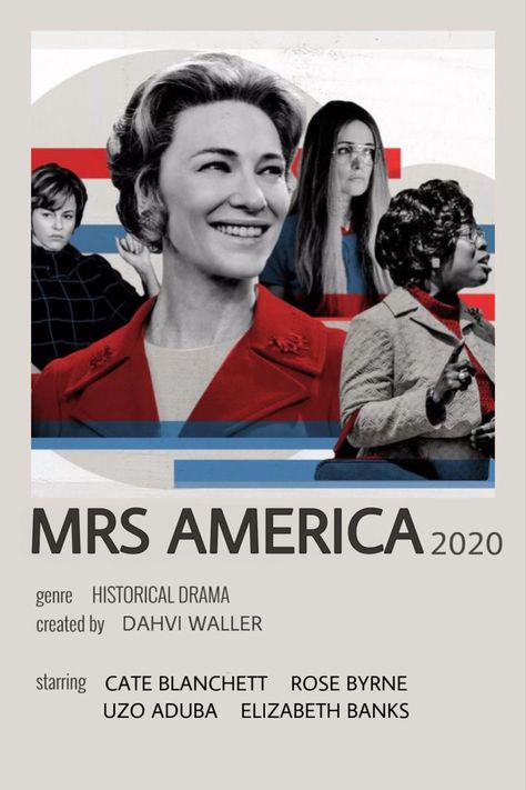 Mrs America Tv Show, Mrs America, America Poster, Uzo Aduba, Rose Byrne, Polaroid Poster, Elizabeth Banks, Historical Drama, Cate Blanchett