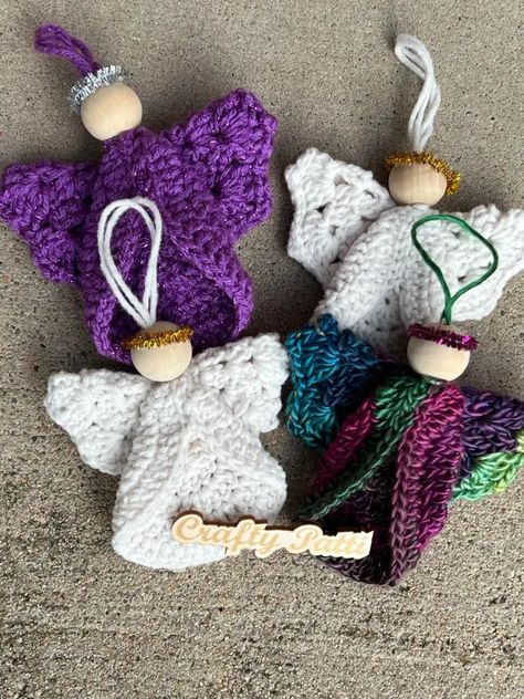 ANGEL ORNAMENT – Crafty Patti Crafty Patti, Ornament Crochet Pattern, Xmas Crochet, Ornament Crochet, Crochet Angels, Crochet Angel, Crochet Fun, Crochet Christmas Trees, Crochet Christmas Ornaments