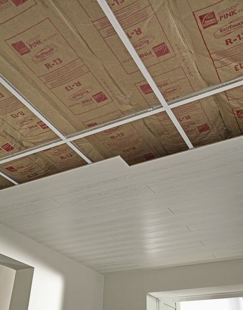 Ceiling Planks, Ceiling Remodel, Basement Decoration, Drop Ceiling Tiles, Dream Basement, Armstrong Ceiling, Basement Remodel Diy, Plank Ceiling, Ceiling Grid