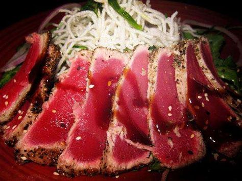 Elephant Bar Recipes Food In French, Seared Ahi Tuna, Cheesy Biscuit, Vietnamese Spring Rolls, Seared Ahi, Lettuce Wrap Recipes, Ahi Tuna, Polynesian Culture, Bar Recipes