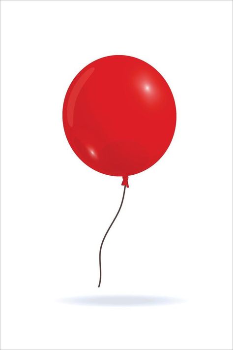 Big red round shiny balloon with loose thread, hanging mid-air or flying. Fun, ease, and freedom concept template, symbol of festival or event. Vertical clip art, single object Red Lightbulb, Flying Fabric Png, Balloon Vector, Balloons Cartoon Image, Balloons Png Clip Art, Vector Free, Balloons, Clip Art, Festival