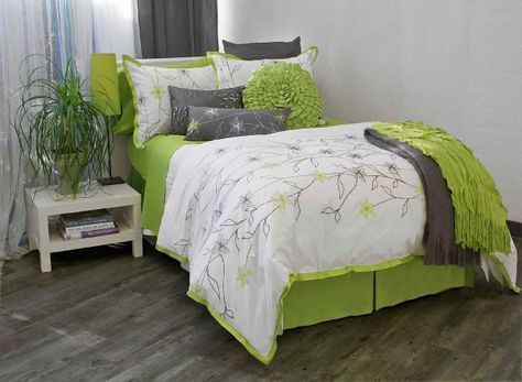 Lime Green Room Ideas, Lime Green Room Ideas Bedroom, Lime Green Room, Lime Green Bedroom, Lime Green Bedrooms, Theme Bedrooms, Girls Bedding, Teen Girl Bedroom