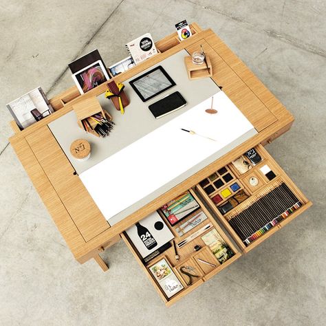 Studio Seni, Wood Drawing, Architects Desk, Drawing Desk, Architectural Presentation, Art Studio Room, Art Studio Design, Drawing Table, Architectural Drawing